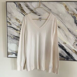 Worthington Soft Cream V-Neck old money & classic Sweater neutral